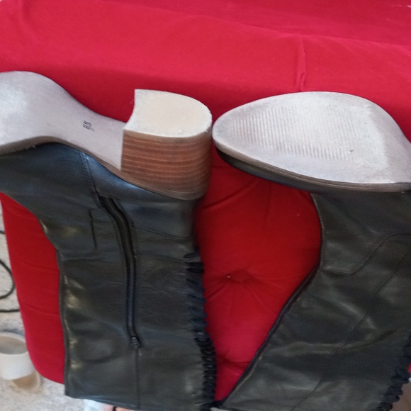 DIBA TRUE SUNSET SAIL Back Lace Up Leather Boot Black 8.5 Side Zip Over the Knee - Picture 5 of 16